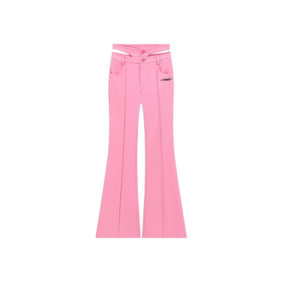 CHUU Slit Semi Bootcut Pants