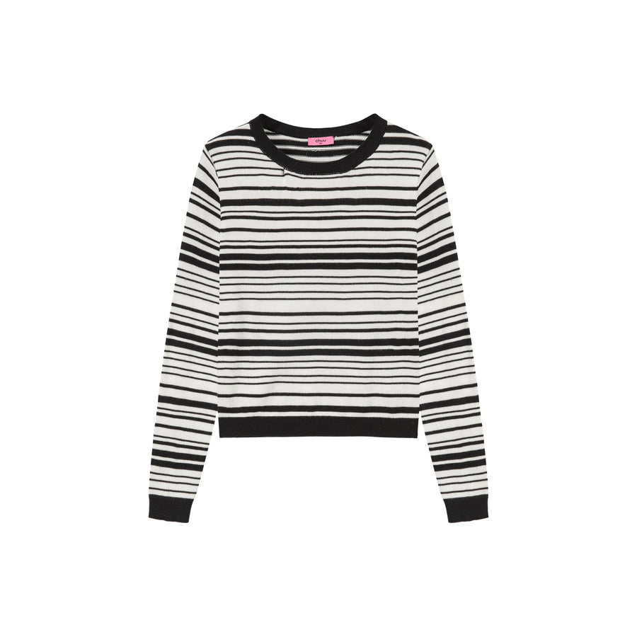 CHUU Slim Stripe Knit Top