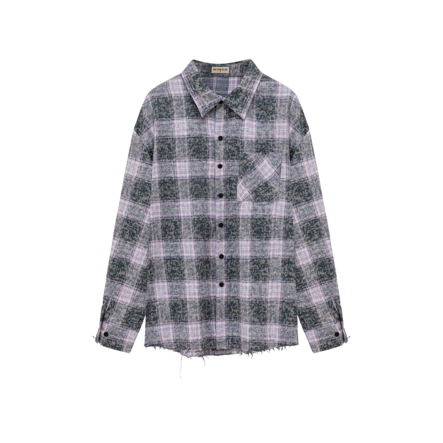 CHUU Vintage Check Long Sleeve Shirt