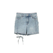 Ribbon Tie Denim Shorts