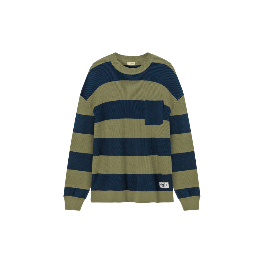 CHUU Color Pocket Stripe Knit Sweater