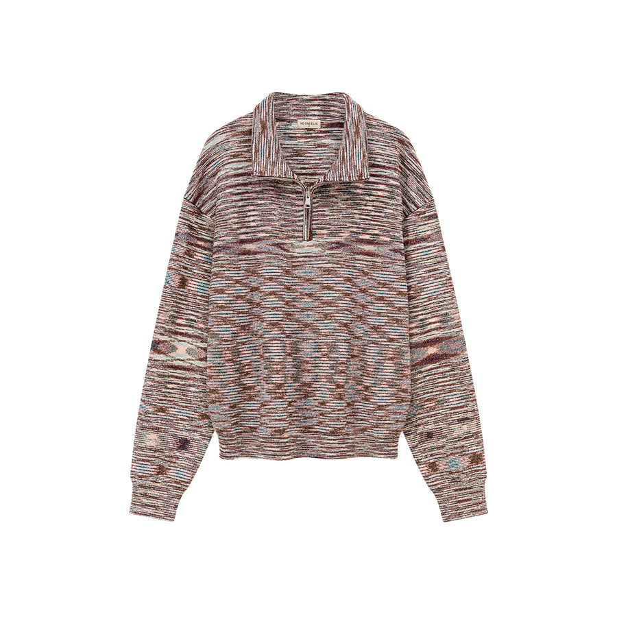 CHUU Half Zip-Up Loose Knit Sweater