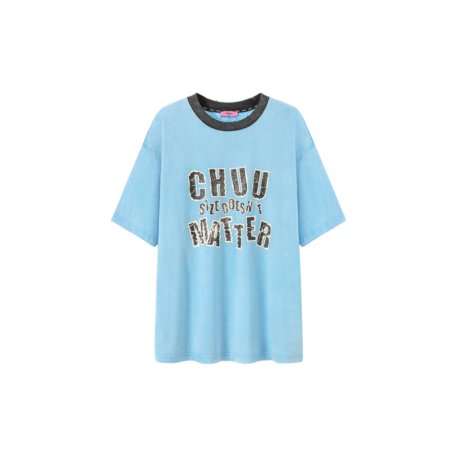 CHUU Chuu Size Doesnt Matter Boxy Cotton Short Sleeve T-Shirt