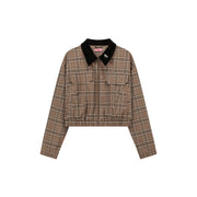 Logo Collar Check Boxy Jacket