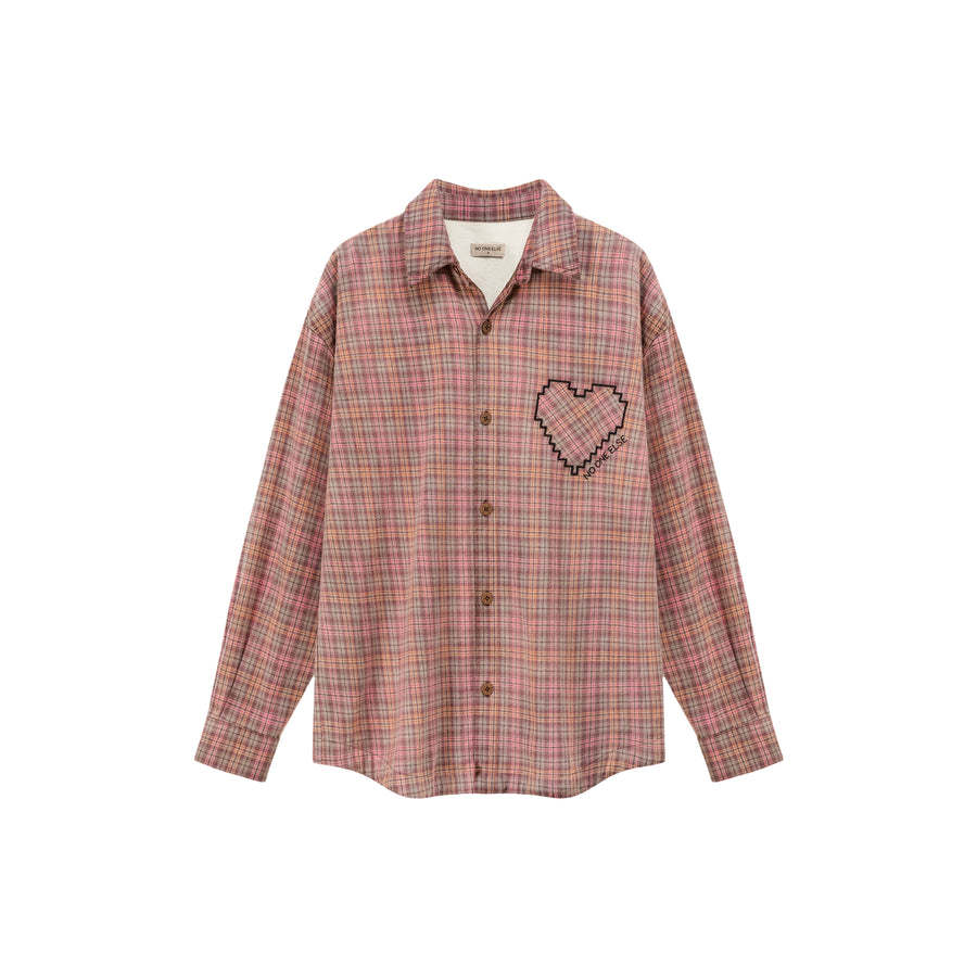 CHUU Color Heart Check Loose Fit Shirt