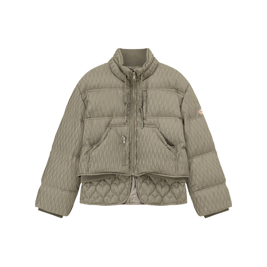 CHUU Pattern Oversized Layered Padded Jacket