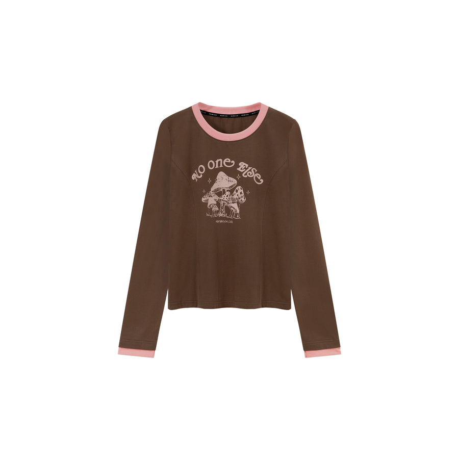 CHUU Retro Mushroom Line Color Long Sleeve T-Shirt