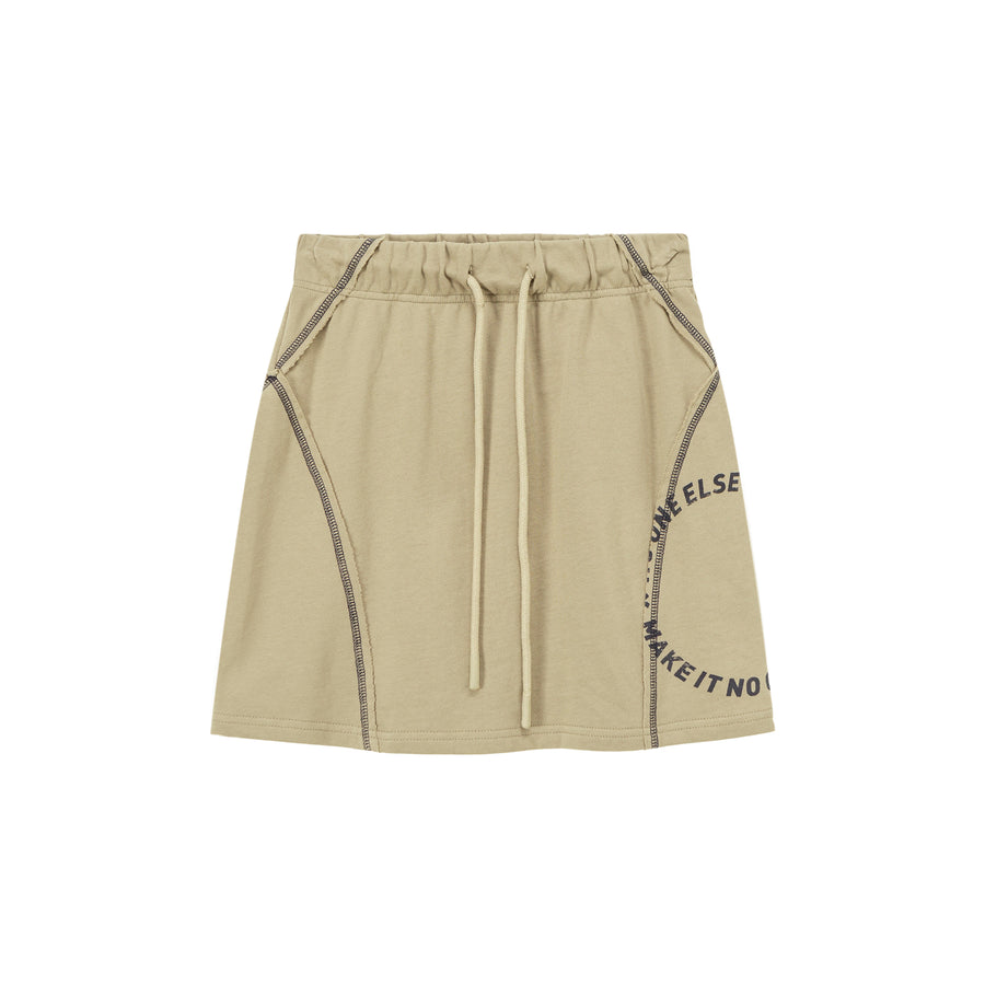 CHUU Vintage Stitch Drawstring Mini Skirt