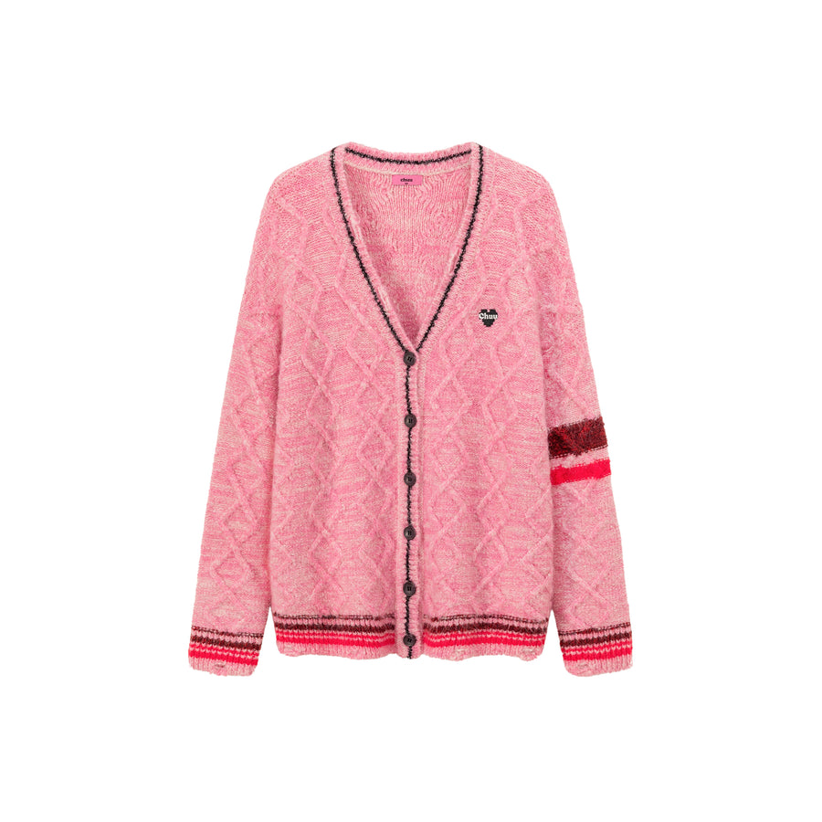 CHUU Color Striped Knit Cardigan