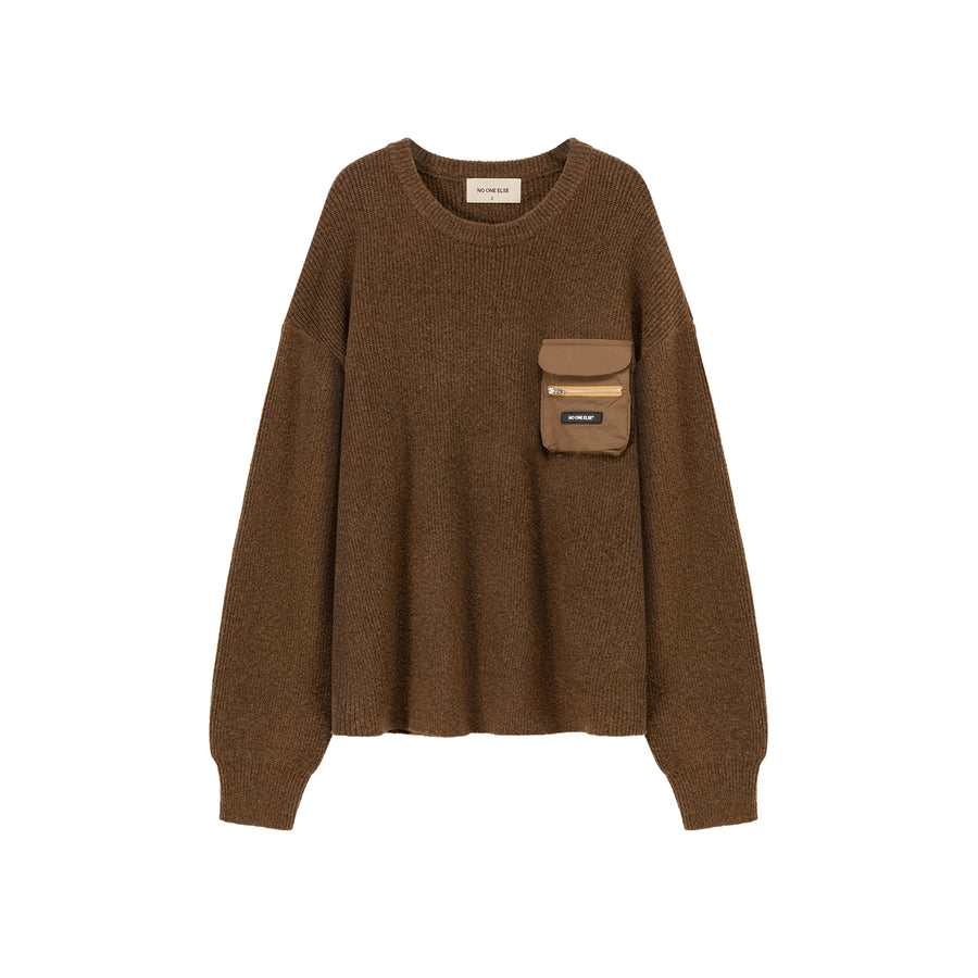 CHUU Pocket Loose Fit Knit Sweater