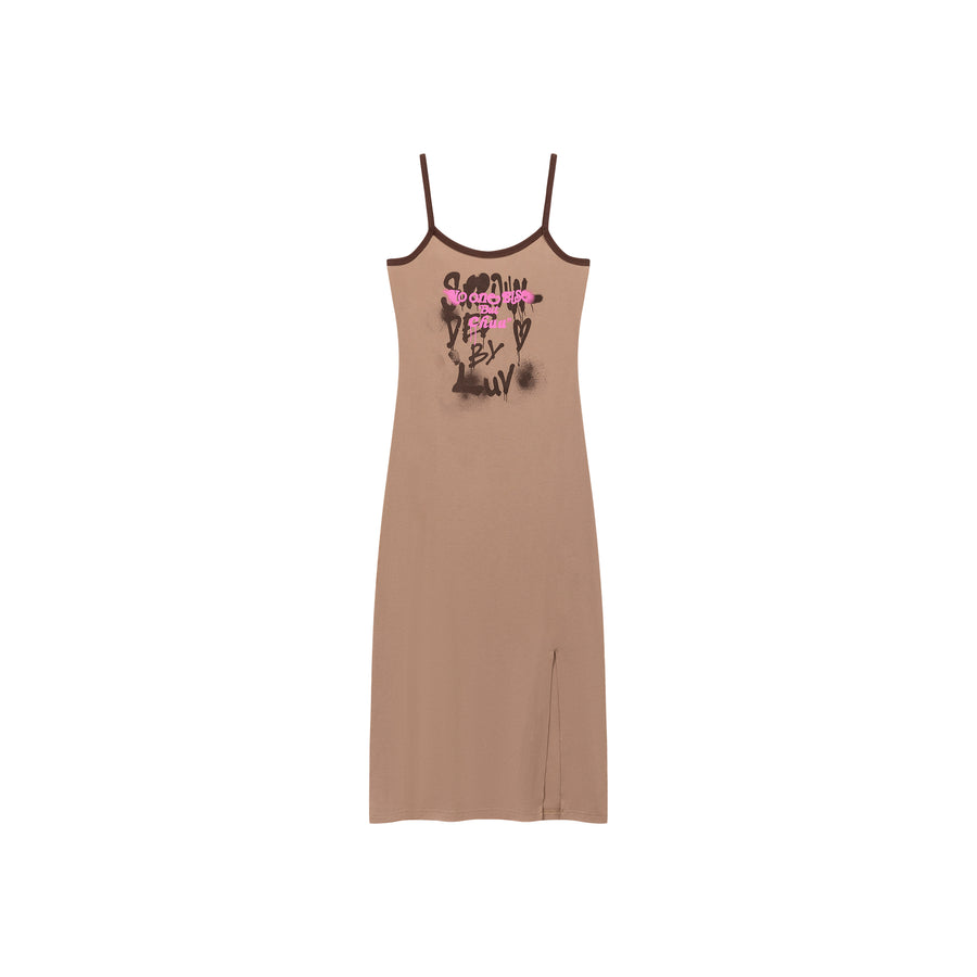 CHUU Collab Logo Line Color Long Sleeveless Dress