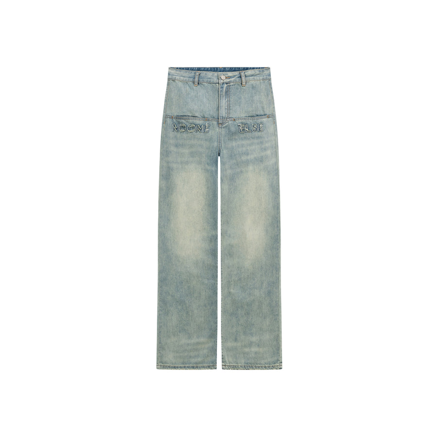 CHUU Washed Wide Pocket Denim Jeans