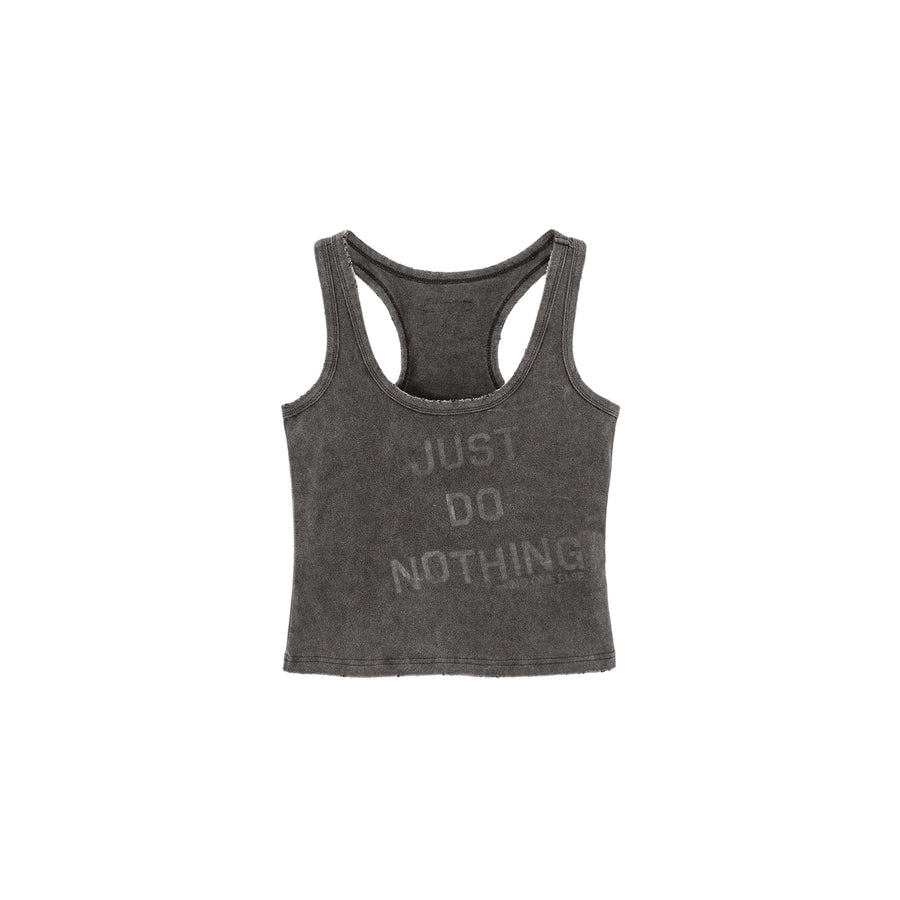 CHUU Print Vintage Just Do Nothing Sleeveless Casual Top