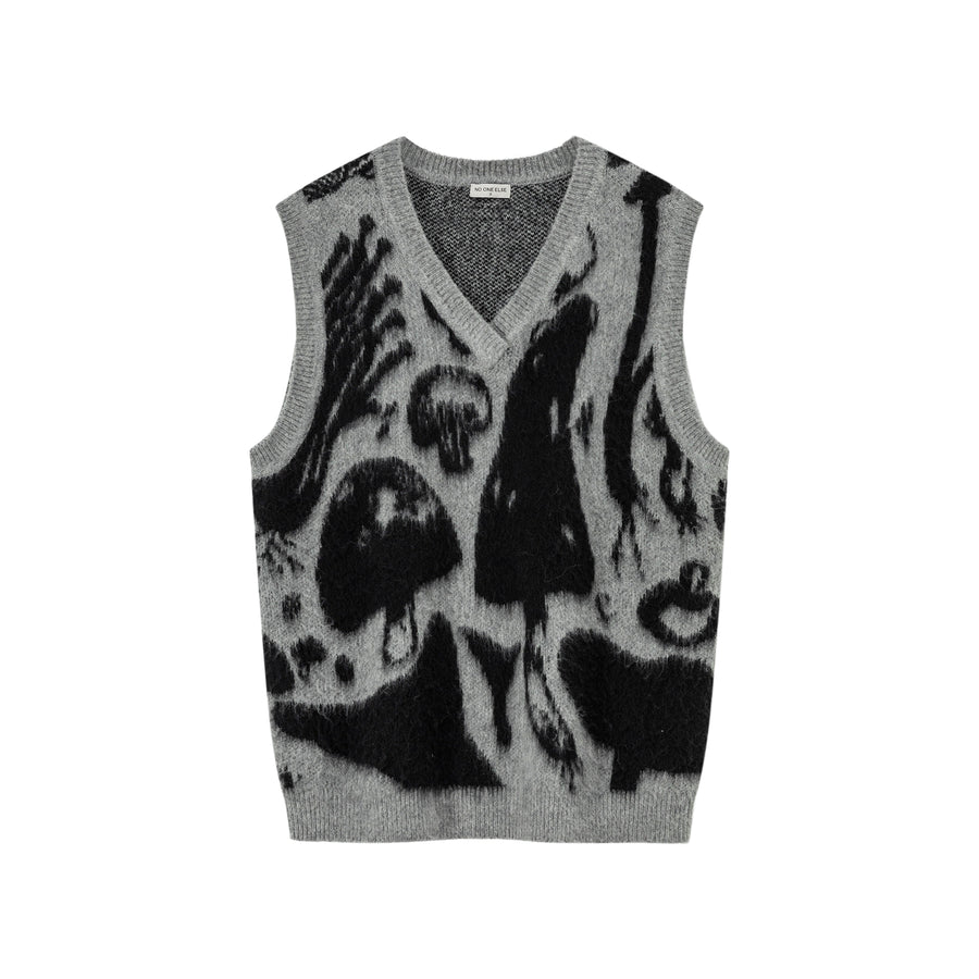 CHUU Mushroom Sleeveless Knit Vest