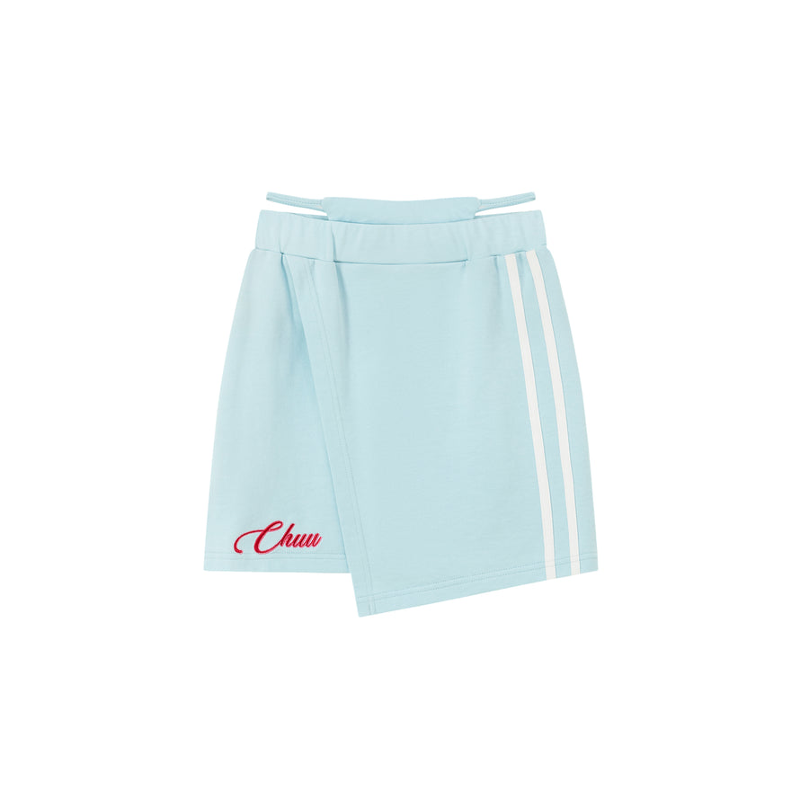 CHUU Waist String Slim Unbalanced Mini Skirt