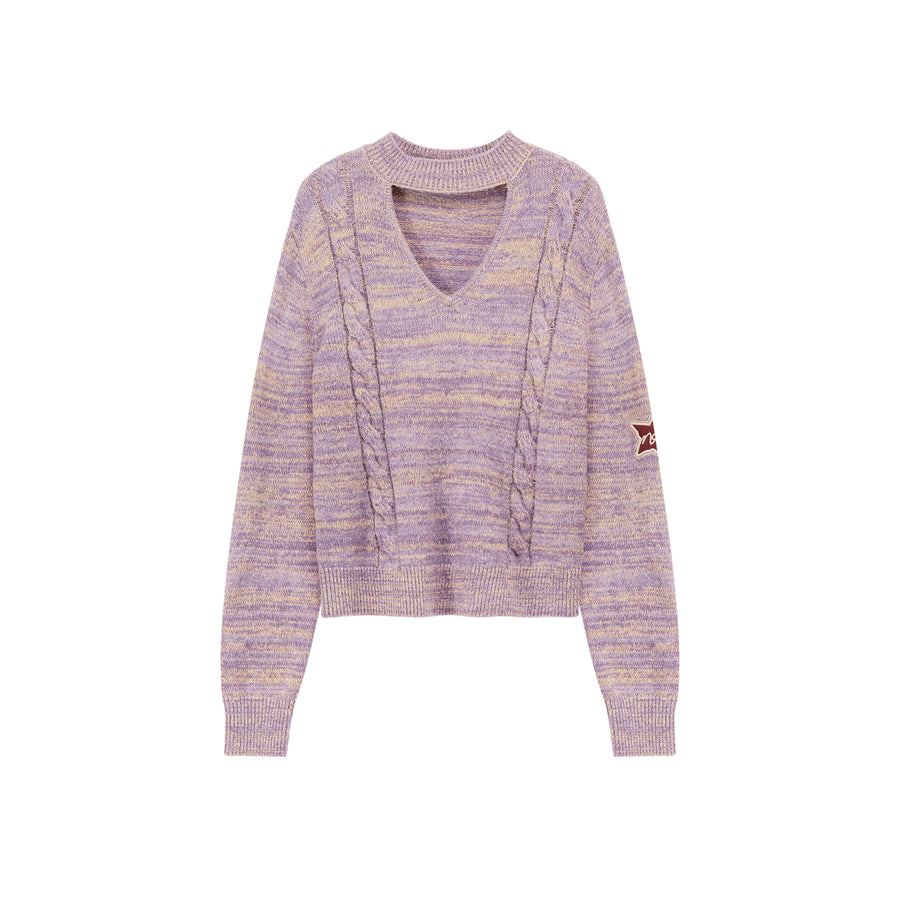 CHUU Front Cutout Loose Fit Knit Sweater