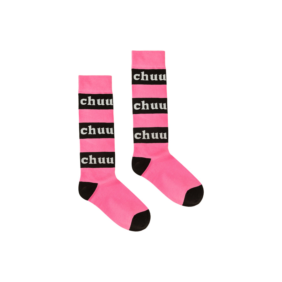 CHUU Color Combination Lettering High Socks