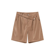 Pintuck Leather Shorts