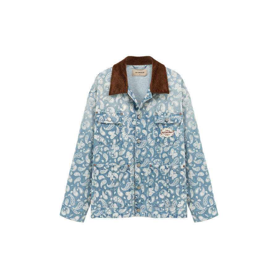 CHUU Paisley Pocket Denim Jacket