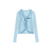 Ruffle Tie Up Long Sleeve Top