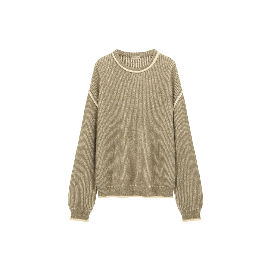 CHUU Line Color Combination Loose Knit Sweater