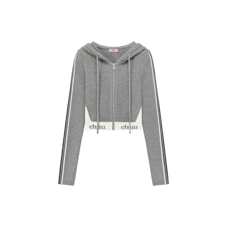 CHUU Hooded Crop Cardigan