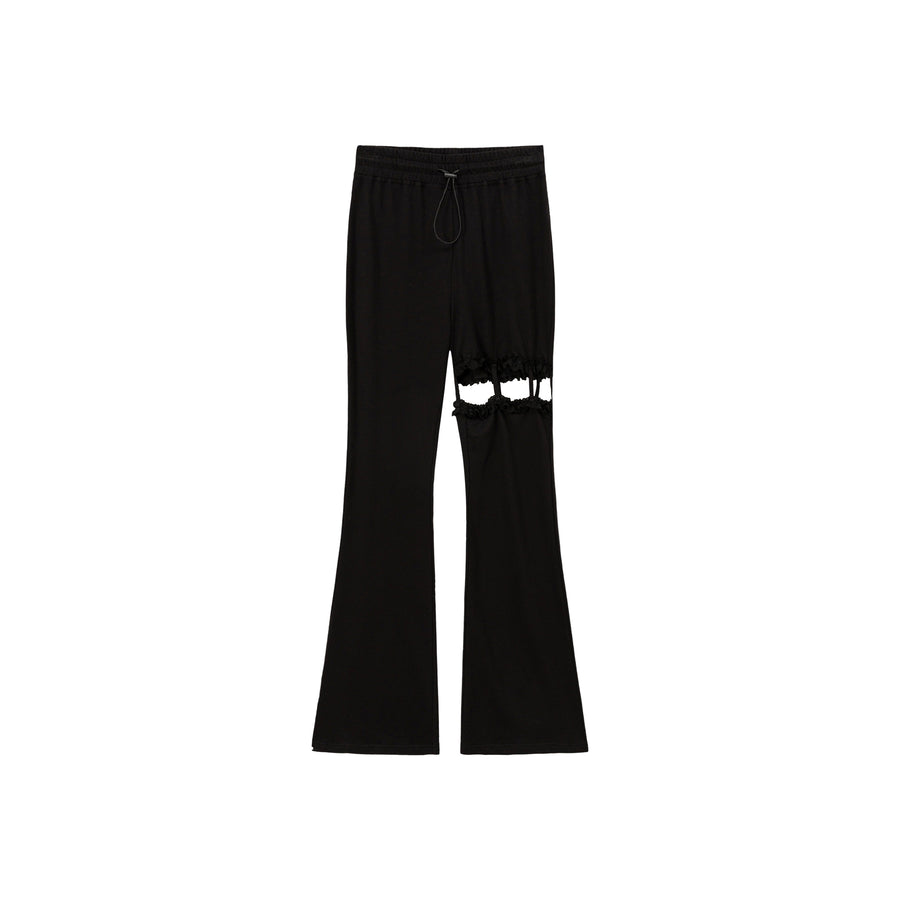 CHUU Elastic Waist Drawstring Hollow Cutout Pants