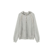 Half Zip-Up Boxy Hoodie