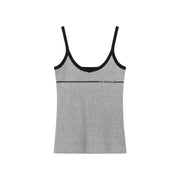 Color Lined Ribbed Sleeveless Tank Top