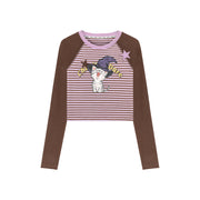 Witchy Cat Stripe Color Combination T-Shirt