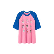 Chuu Cute Printed Icons Raglan Loose-Fitting T-Shirt