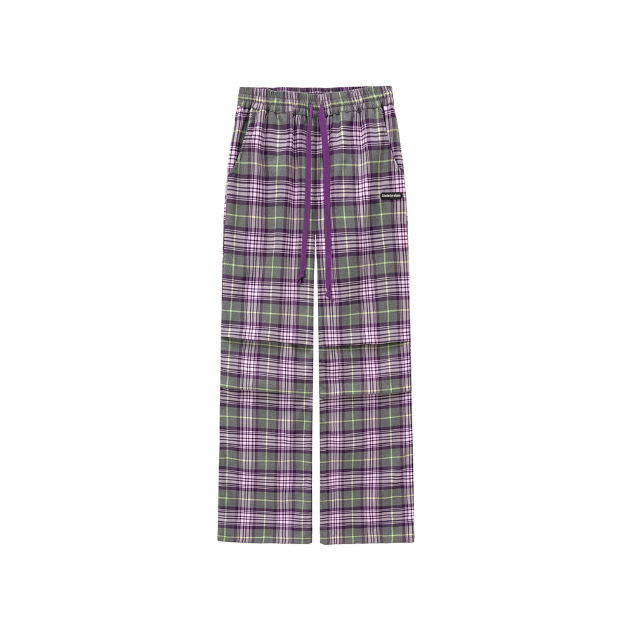 CHUU Color String Check Pants