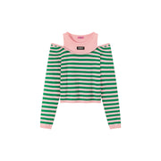 2-Layer Stripe Long Sleeves Top