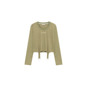 Simple Unbalanced Long Sleeve T-Shirt