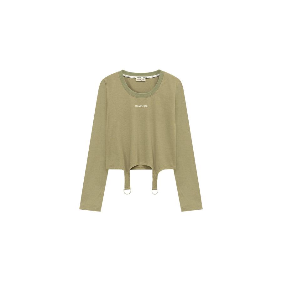 CHUU Simple Unbalanced Long Sleeve T-Shirt