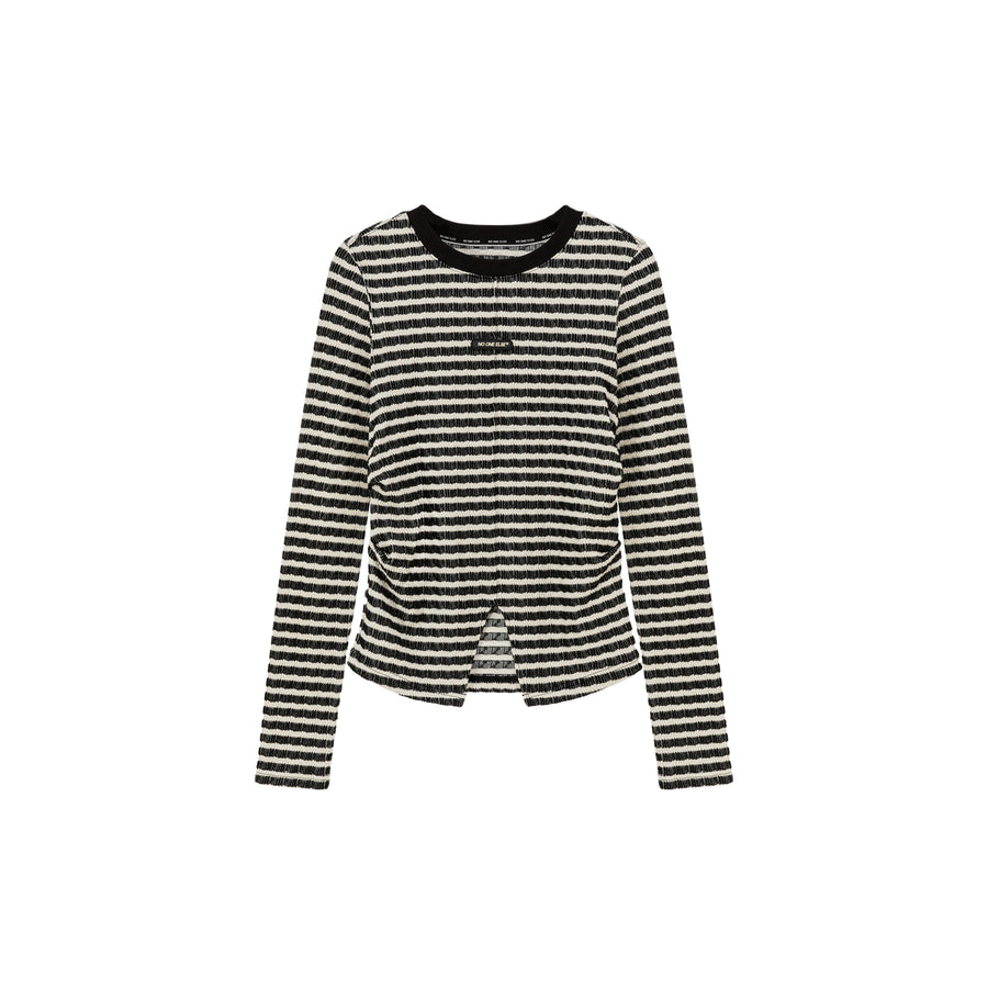 CHUU Slit Slim Stripe T-Shirt