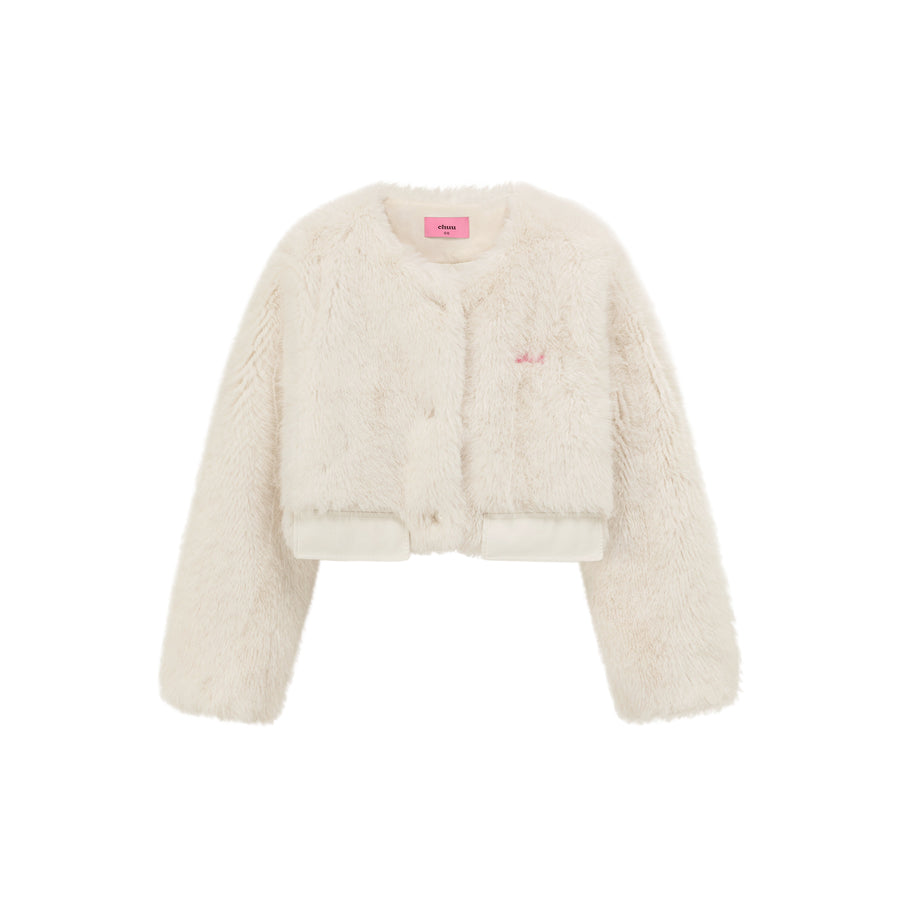 CHUU Faux Fur Crop Jacket