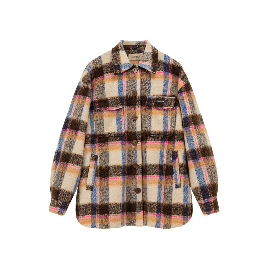 CHUU Multi Color Check Loose Fit Shacket