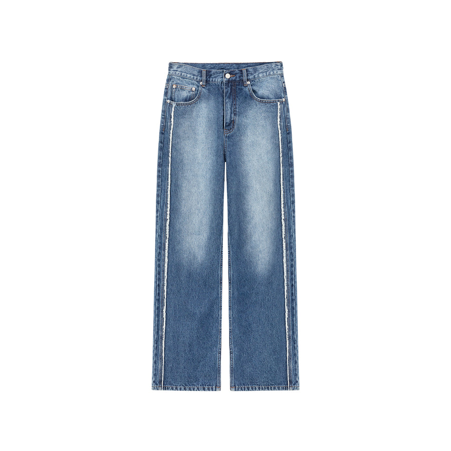 CHUU Fringed Lined Wide Denim Jeans