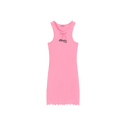 Frilly Hem Sleeveless Logo Mini Dress