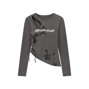 Star Slit Shirring T-Shirt