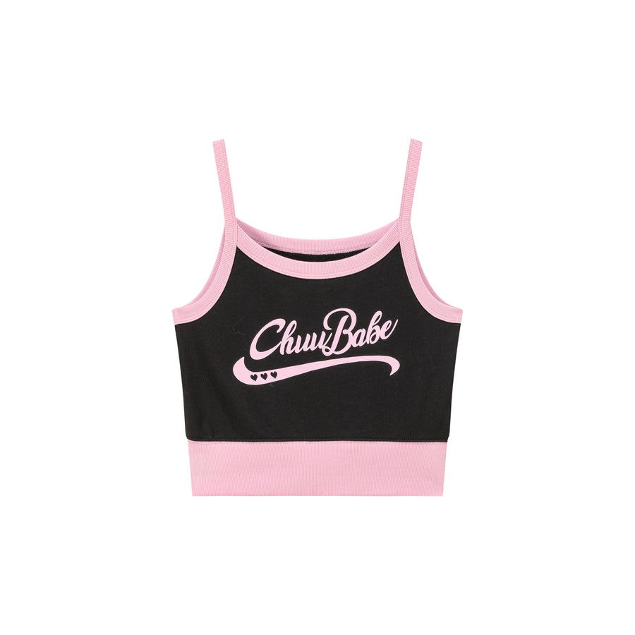 CHUU Chuu Babe Color Blocked Bustier Crop Top