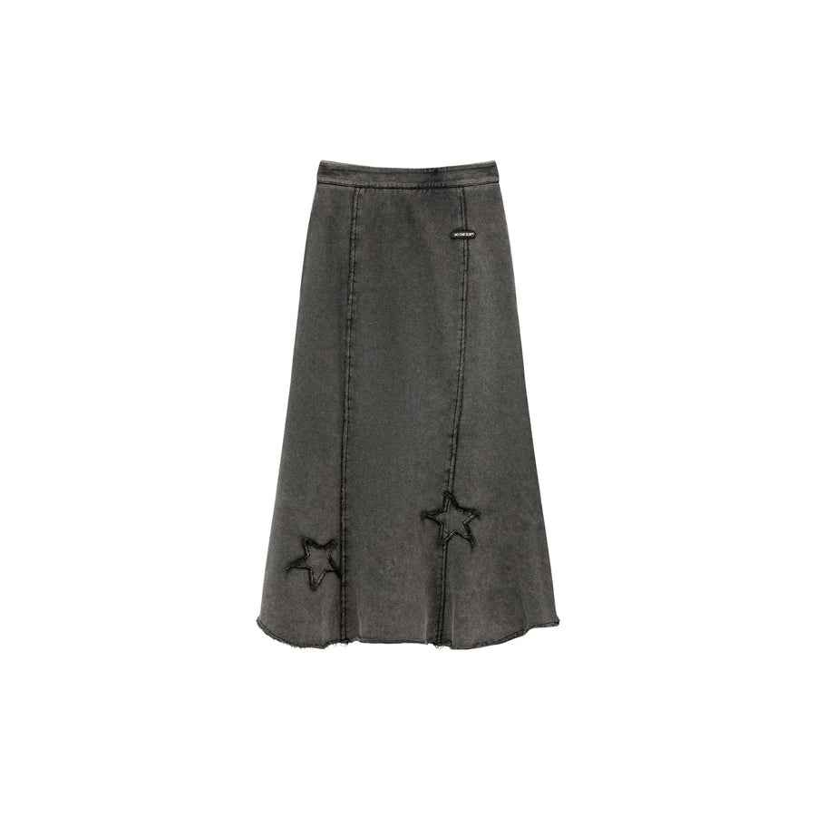 CHUU Star Raw Hem Mermaid Long Skirt