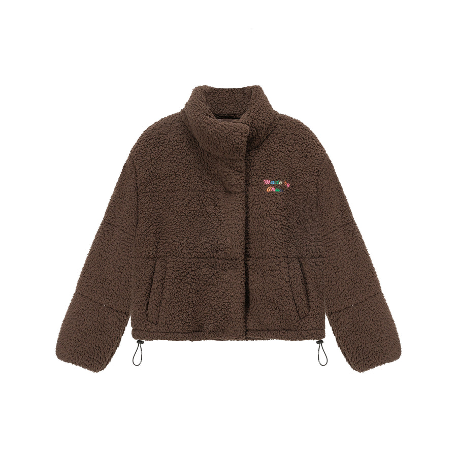 CHUU Rainbow Logo Fleece Zip-Up Jacket