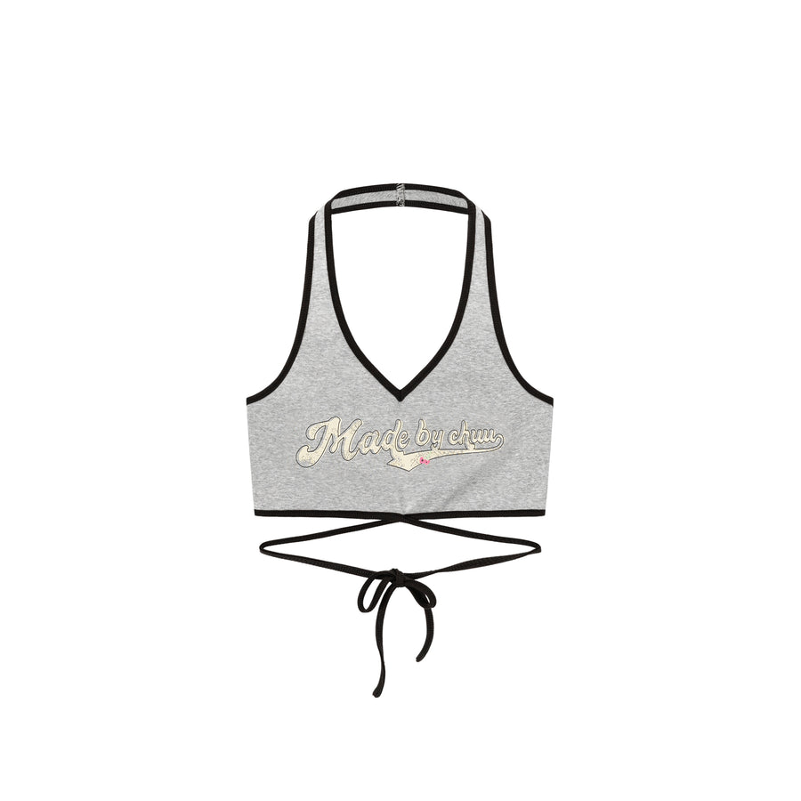 CHUU Logo Halter Criss Cross Sleeveless Top