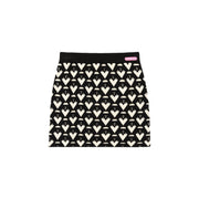 Heart Pattern Mini Skirt