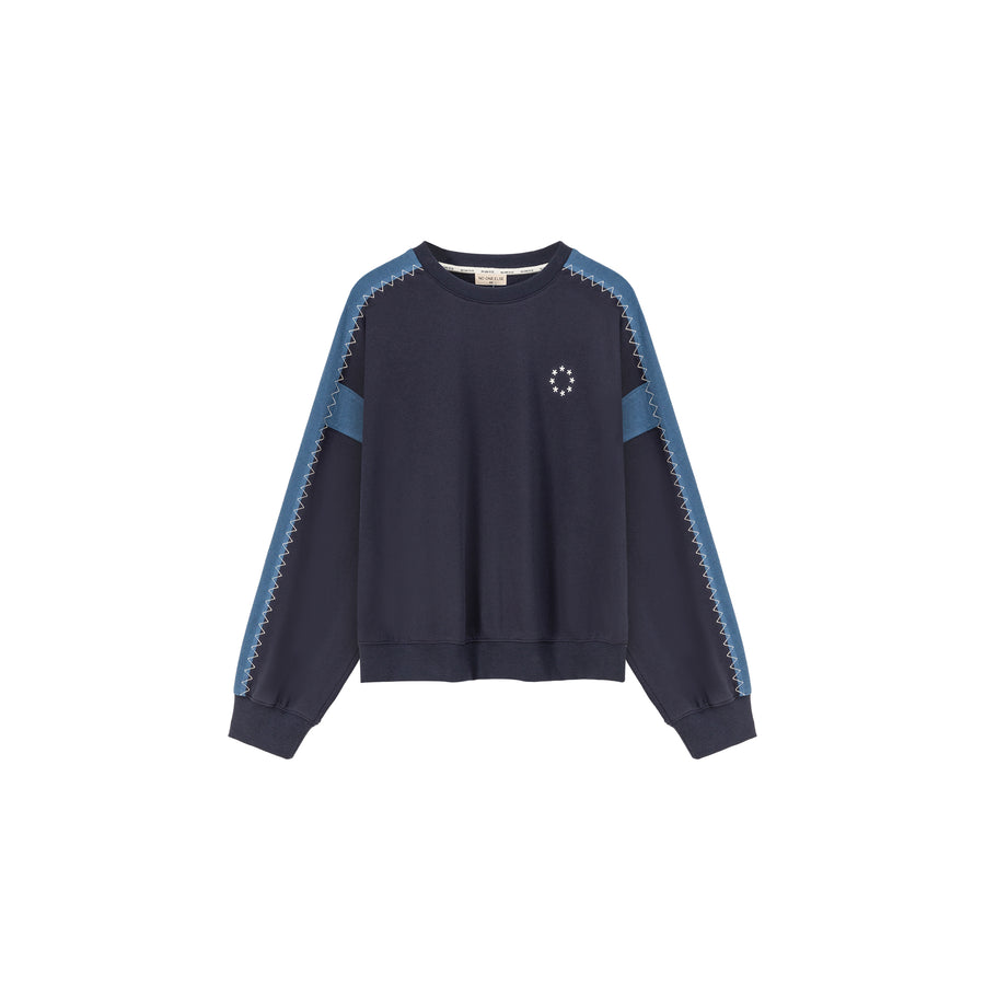 CHUU Star Embroidery Color Sweatshirt