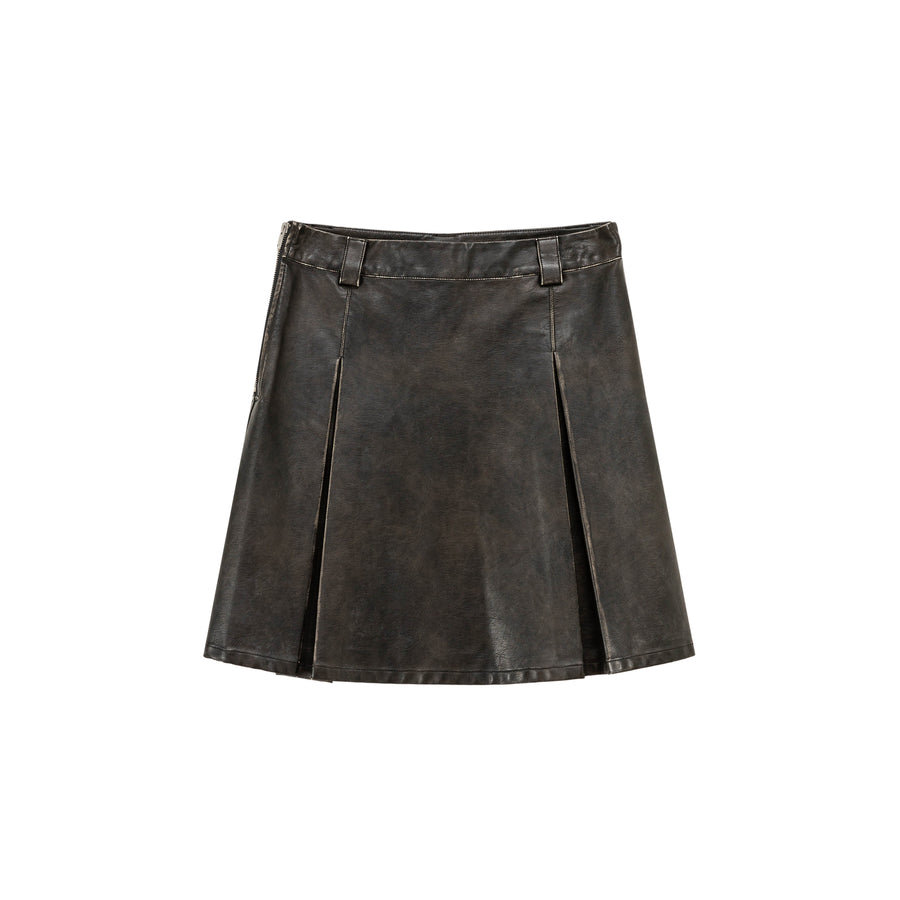 CHUU A-Line Leather Skirt