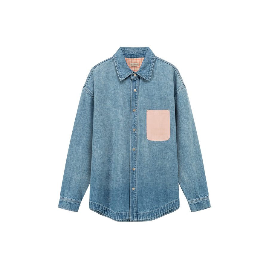 CHUU Boyfriend Maxi Sized Denim Shirt