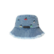 Multi Color Cherry Denim Bucket Hat